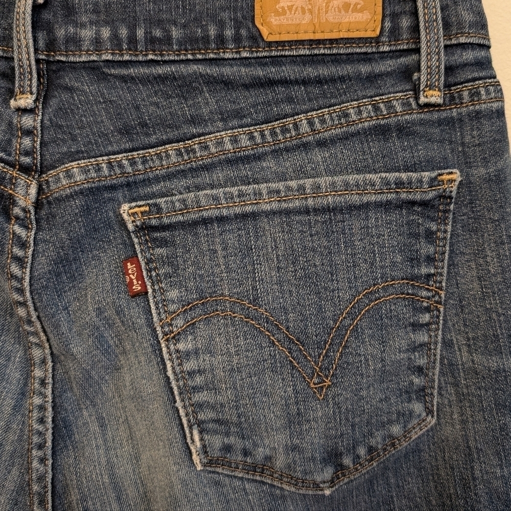 LEVIS 515 Bootcut Jeans Medium Wash Tall Stretch Baby Bell Denim Blue 30x33 10